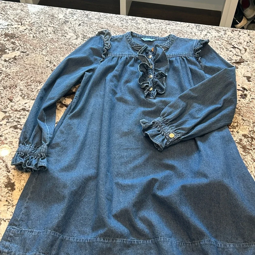 Draper James Blue Long Sleeve Dress - Picture 7 of 9